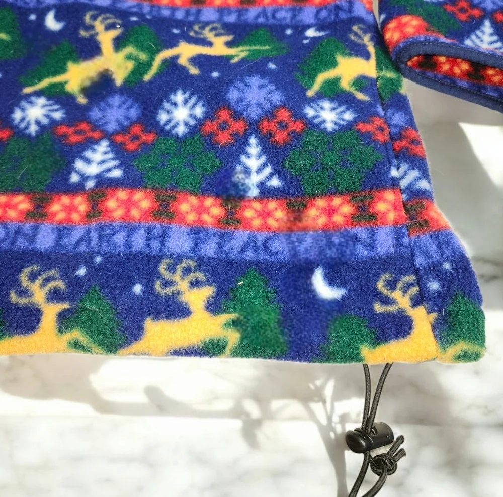 Vintage l.l. bean reindeer Christmas Holiday fleece sweater - Picture 4 of 7